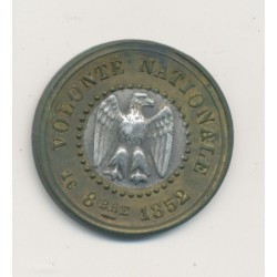 Médaille - Volonté nationale - 16 8bre 1852 - Napoléon III - bi-métallique - 21mm - TTB+ 2