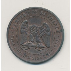 Monnaie satirique - Vampire de la France - Module 10 centimes - Napoléon III le petit - SUP+ 2