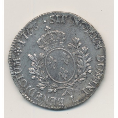 Louis XV - Écu au bandeau - 1756 L Bayonne - TB+