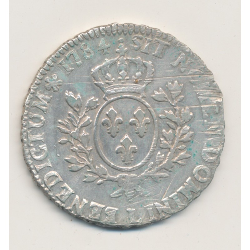 Louis XVI - Écu aux lauriers - 1784 L Bayonne - TB/TB+