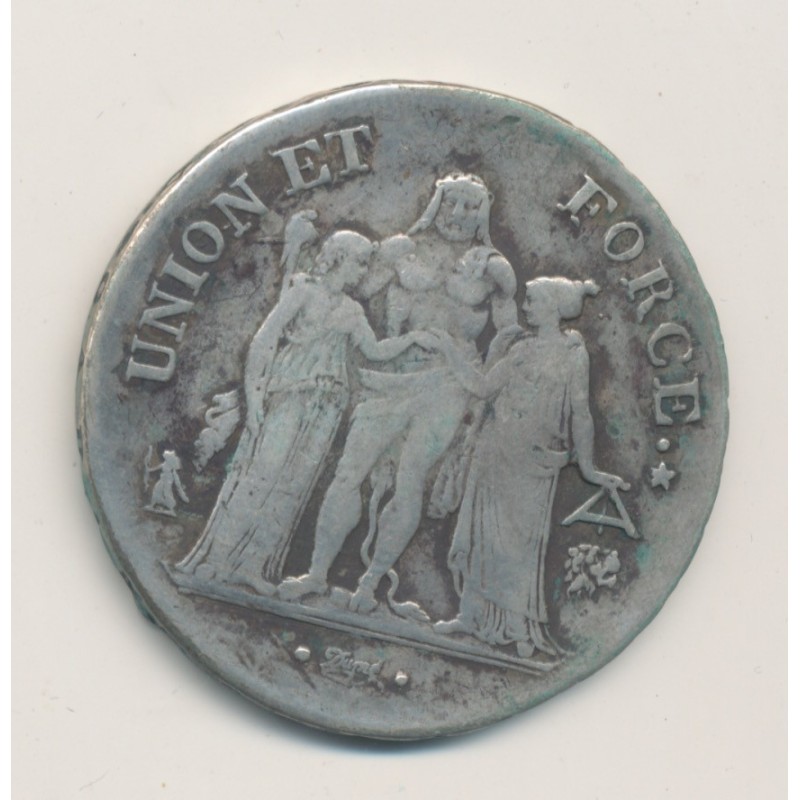 5 Francs Union et Force - AN 8 L Bayonne - TB/TB+