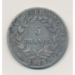 5 Francs Napoléon empereur - 1813 D Lyon - TB 2