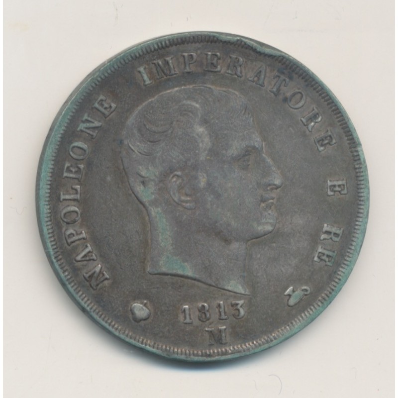 Italie - 5 Lires 1813 M Milan - Napoleone Imperatore - TB