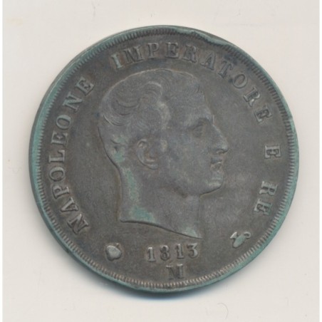 Italie - 5 Lires 1813 M Milan - Napoleone Imperatore - TB
