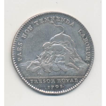 Jeton - Louis XIV - Trésor royal - 1708 - argent - TB+