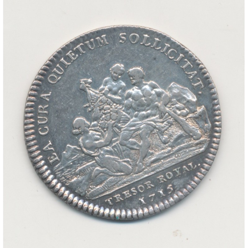 Jeton - Louis XIV - Trésor royal - 1715 - argent - SUP