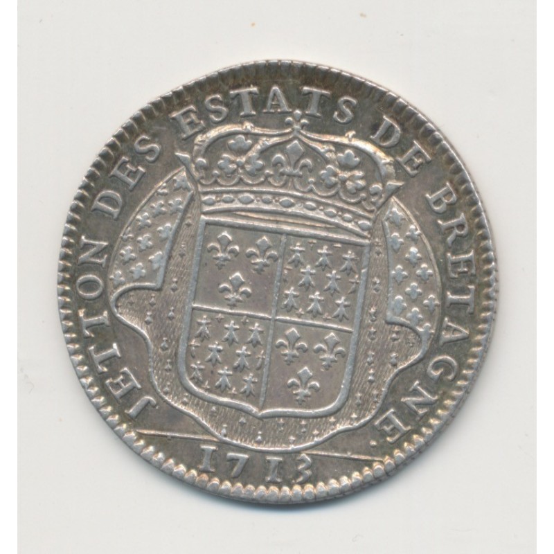 Jeton - États de bretagne 1713 - états de Dinan - argent - SUP+
