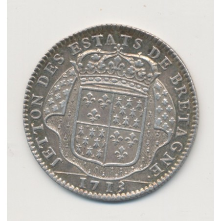 Jeton - États de bretagne 1713 - états de Dinan - argent - SUP+