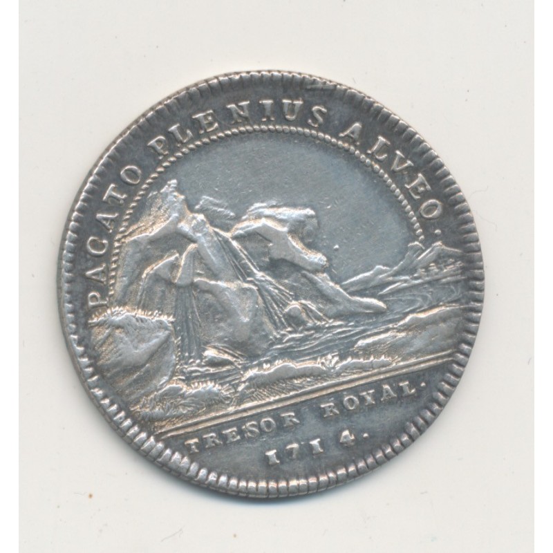 Jeton - Louis XIV - Trésor royal - 1714 - argent - TTB+