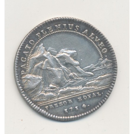 Jeton - Louis XIV - Trésor royal - 1714 - argent - TTB+