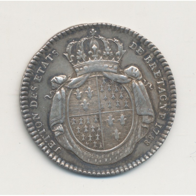 Jeton - Louis XVI - États de bretagne - 1788 - argent - SUP+