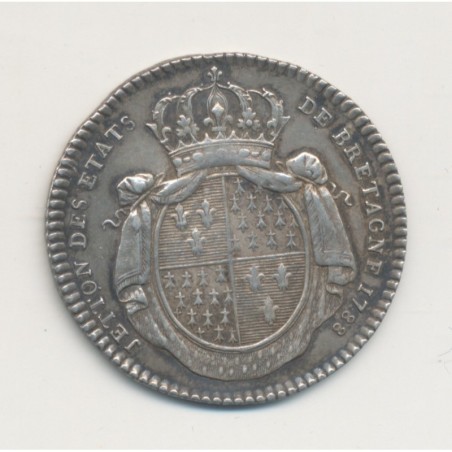 Jeton - Louis XVI - États de bretagne - 1788 - argent - SUP+