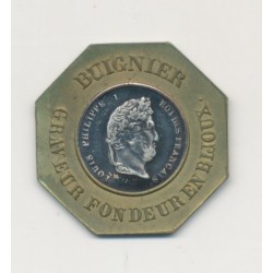 Jeton Pub - Buignier graveur - Fondeur en bijoux - Louis philippe I - bi-métallique - SUP