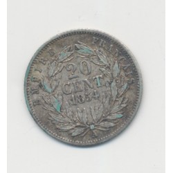 20 centimes Napoléon III - 1854 A Paris - Tête nue - TB+ 2