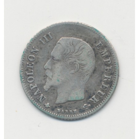 20 centimes Napoléon III - 1860 BB Strasbourg - Tête nue - TB