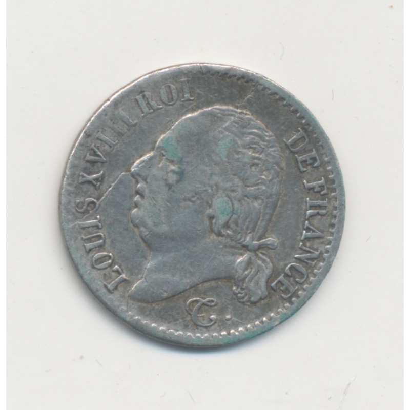 1/4 Franc - 1819 B Rouen - Louis XVIII - TB+