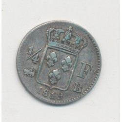 1/4 Franc - 1819 B Rouen - Louis XVIII - TB+ 2