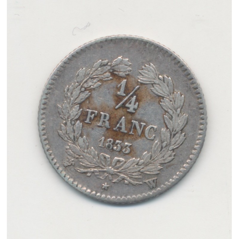 1/4 Franc - 1833 W Lille - Louis philippe I - TTB