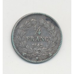 1/4 Franc - 1842 A Paris - Louis philippe I - TB+ 2