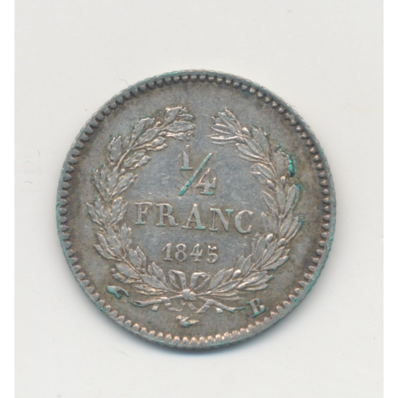 1/4 Franc - 1845 B Rouen - Louis philippe I - TTB+