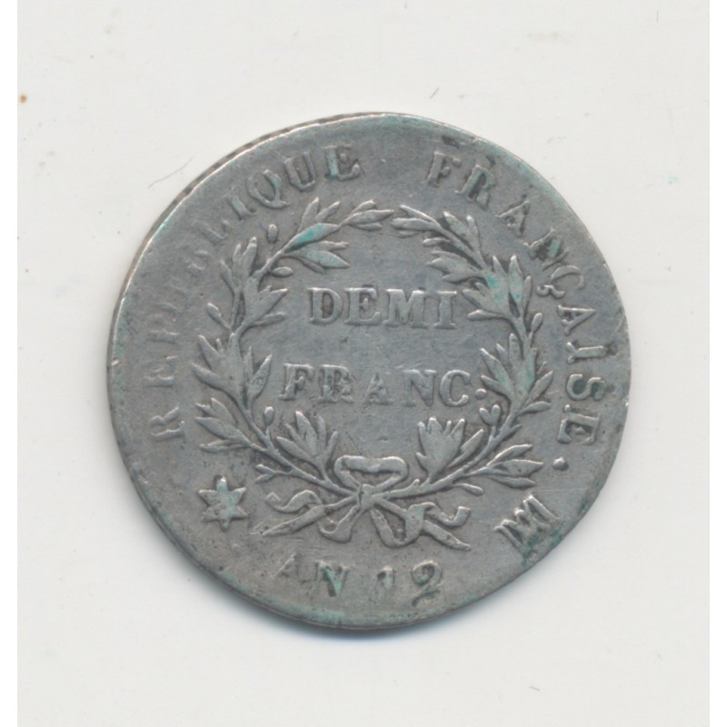 Bonaparte 1er consul - 1/2 Franc AN 12 MA Marseille - TB 