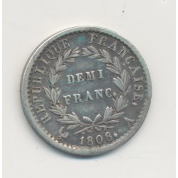 1/2 Franc Napoléon Empereur - 1808 A Paris - TTB+ 2