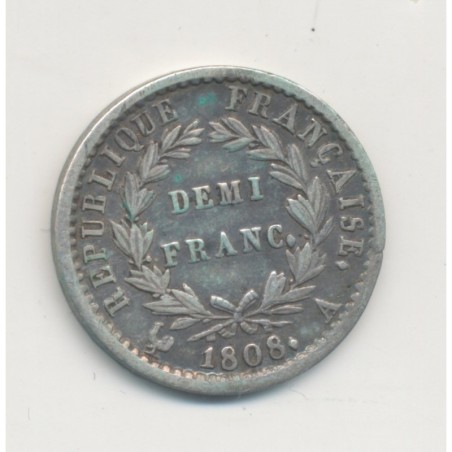 1/2 Franc Napoléon Empereur - 1808 A Paris - TTB+