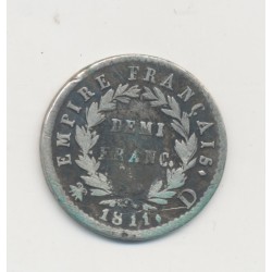 1/2 Franc Napoléon Empereur - 1811 D Lyon - TB+ 2