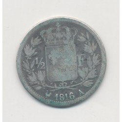 Louis XVIII - 1/2 Franc 1816 A Paris - B/TB 2