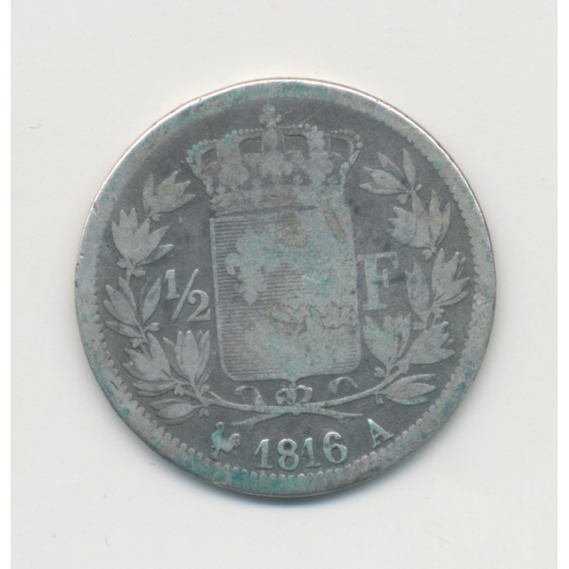 Louis XVIII - 1/2 Franc 1816 A Paris - B/TB
