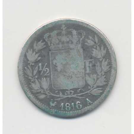 Louis XVIII - 1/2 Franc 1816 A Paris - B/TB