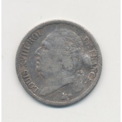 1/2 Franc Louis XVIII - 1823 A Paris - argent - TB/TB+