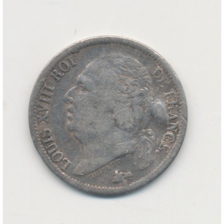 1/2 Franc Louis XVIII - 1823 A Paris - argent - TB/TB+