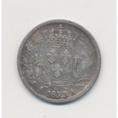 1/2 Franc Louis XVIII - 1823 A Paris - argent - TB/TB+