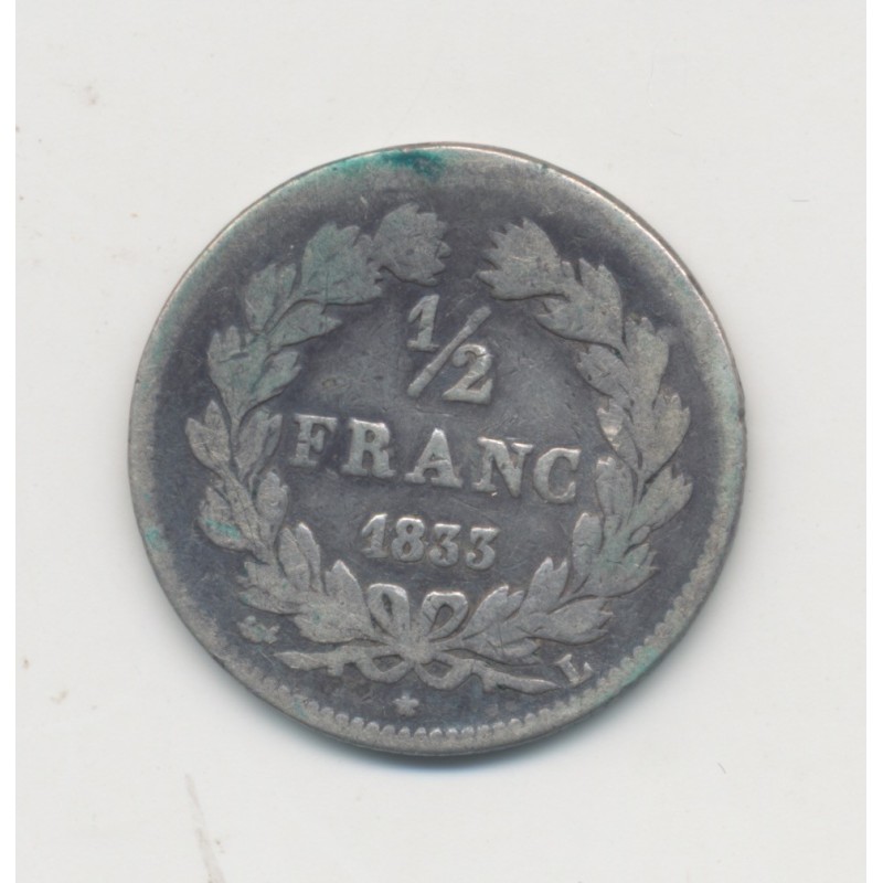 1/2 Franc Louis Philippe I - 1833 L Bayonne - B/TB