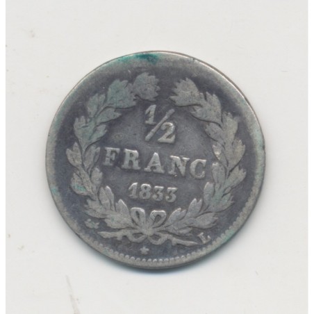 1/2 Franc Louis Philippe I - 1833 L Bayonne - B/TB