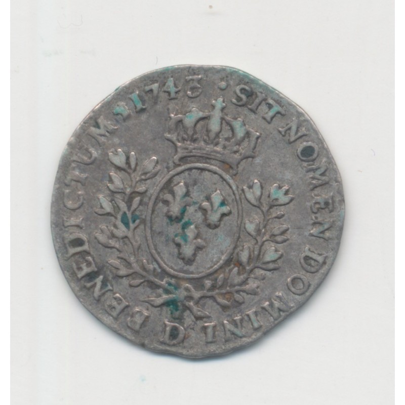 Louis XV - 1/20 écu au bandeau - 1743 D Lyon - TB+