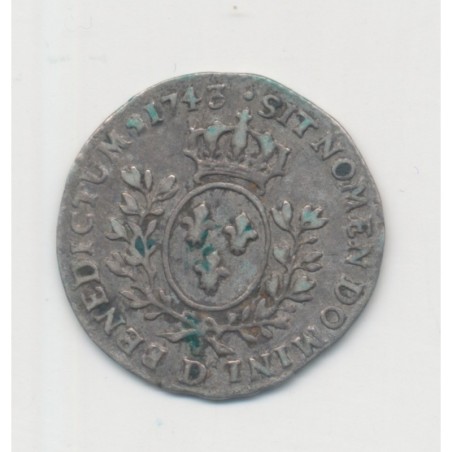 Louis XV - 1/20 écu au bandeau - 1743 D Lyon - TB+