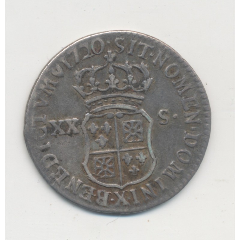 Louis XV - 1/6 écu France - 1720 X Amiens - TB/TB+
