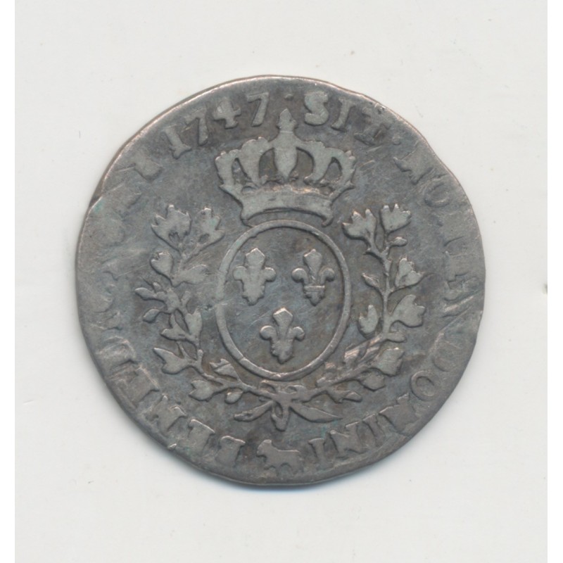 Louis XV - 1/10 écu béarn au bandeau - 1747 Pau - TB 