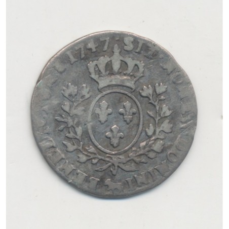 Louis XV - 1/10 écu béarn au bandeau - 1747 Pau - TB 