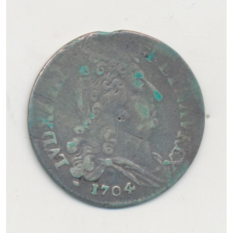 Louis XIV - 10 Sols aux insignes - 1704 - atelier ? - TB