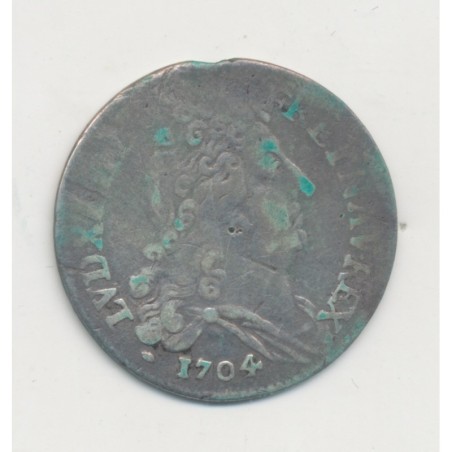 Louis XIV - 10 Sols aux insignes - 1704 - atelier ? - TB