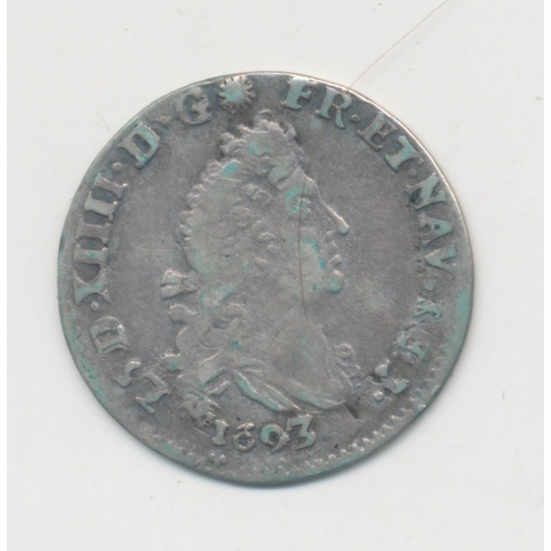 Louis XIV - 4 Sols aux 2L - 1693 E Tours - TB/TB+