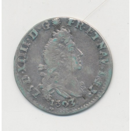 Louis XIV - 4 Sols aux 2L - 1693 E Tours - TB/TB+