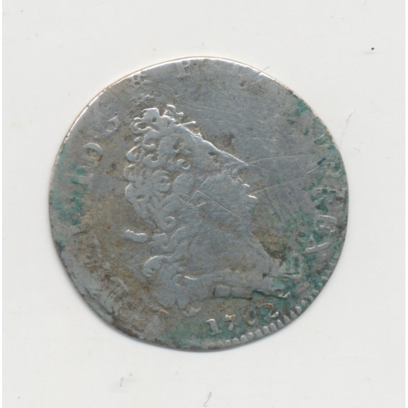 Louis XIV - 5 Sols aux insignes - 1702 A Paris - TB