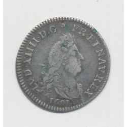 Louis XIV - 4 Sols aux 2L - 1691 E Tours - TB+