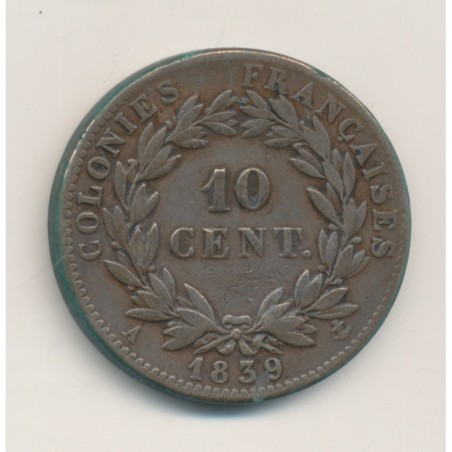 Guadeloupe - 10 Centimes 1839 - Louis Philippe I - TB