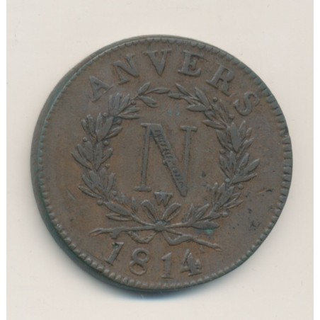 Siège d'Anvers - 10 centimes 1814 - Napoléon I - TB+