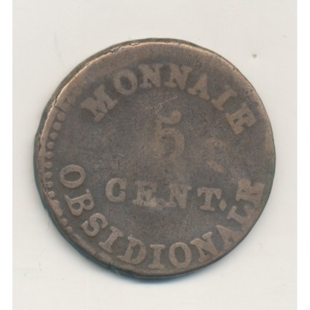 5 Centimes 1814 - sans initiales - Napoléon empereur - Siège d'Anvers - TB